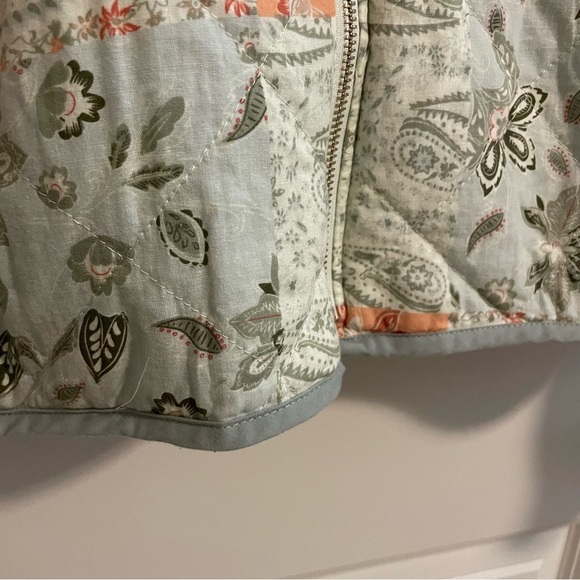 Avec Les Filles Quilted Patchwork Floral Paisley Bomber Jacket Size Large - Picture 7 of 11